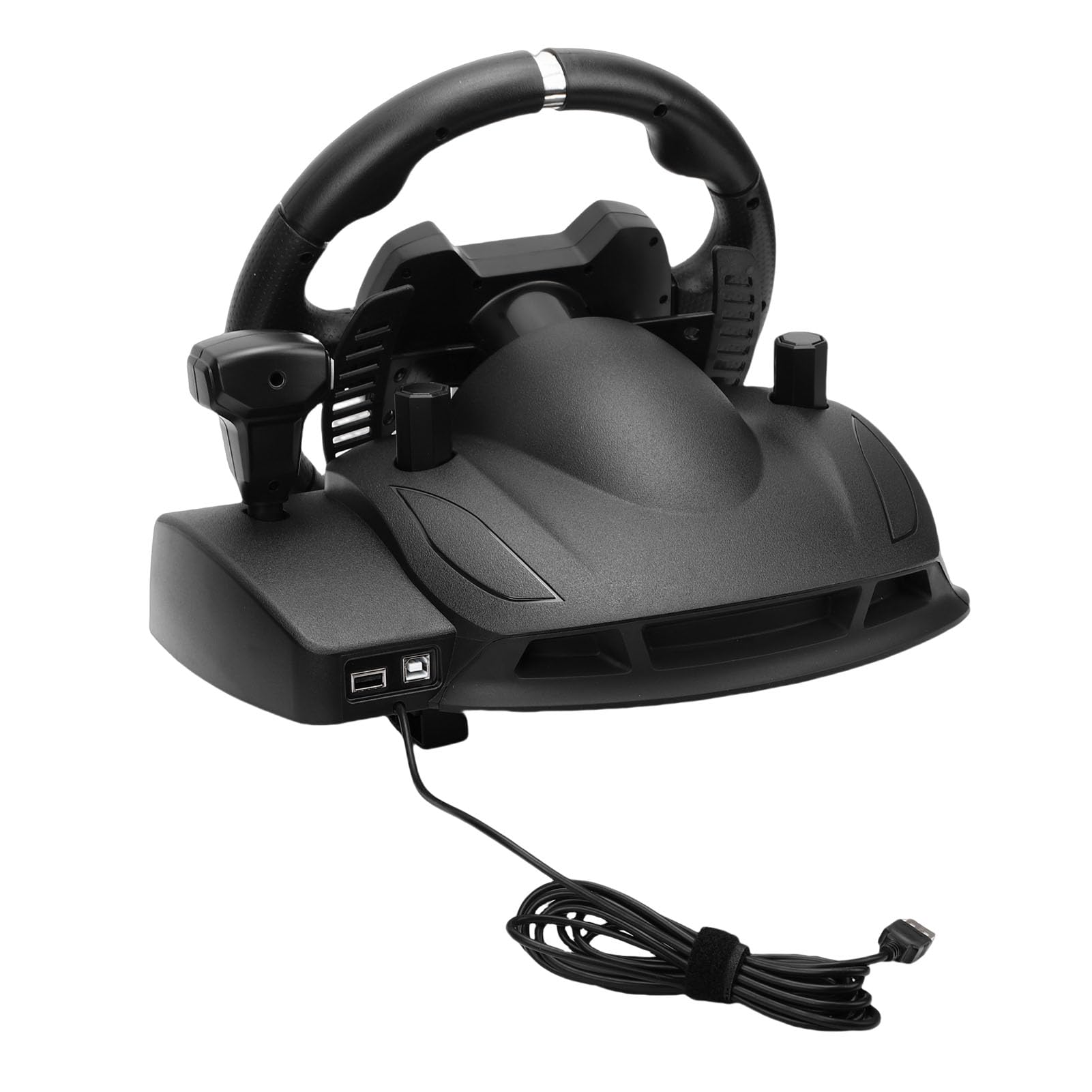 Jiawu Driving Force Racing Wheel and Pedal Set, Volante Ajustable de 11 Pulgadas para Consola de Juegos, PC, Accesorio de Escritorio Estable