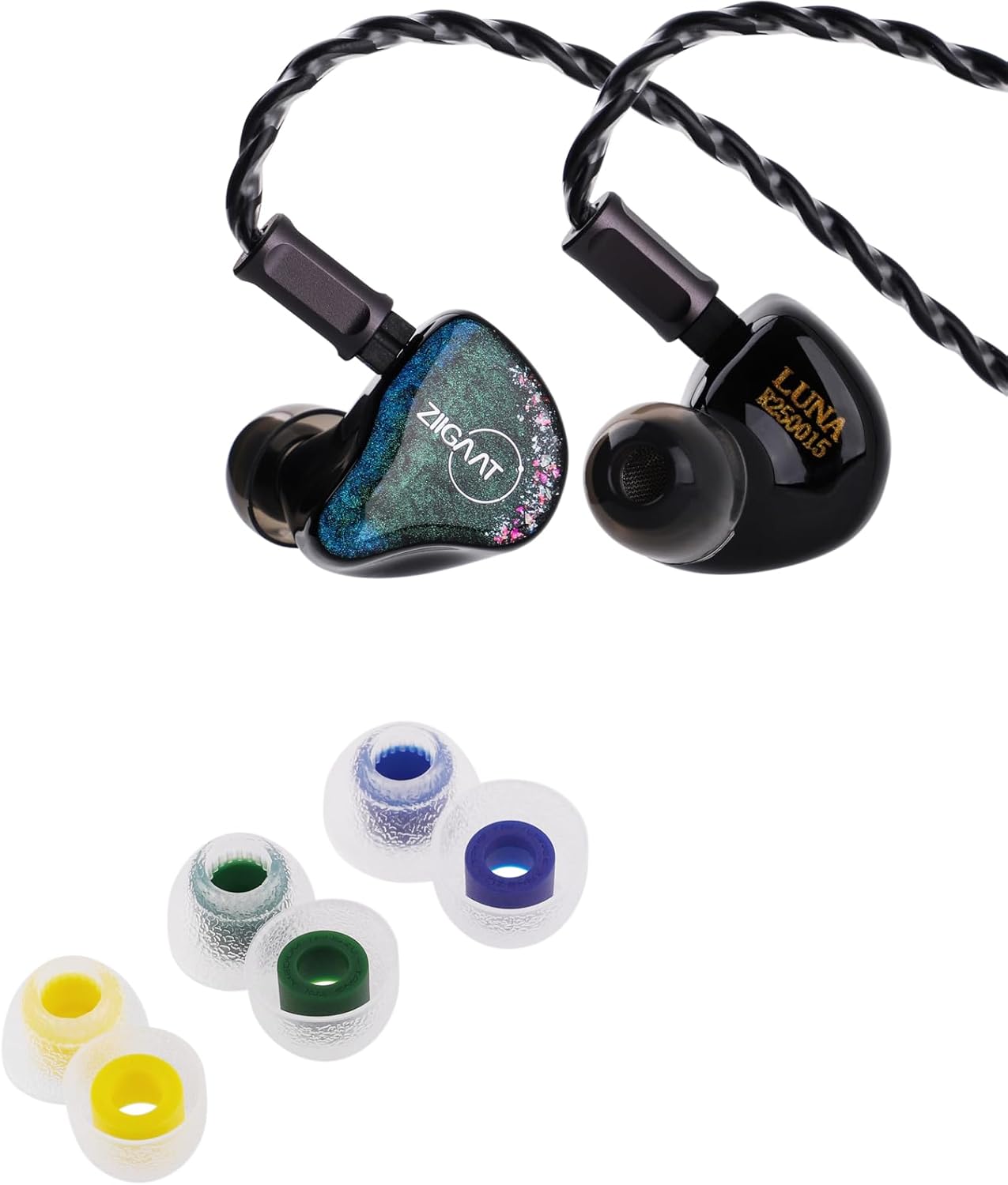 Linsoul ZiiGaat Luna 6BA HiFi in Ear Monitor, Studio Monitor & Stage Performance IEM Earphones with Fast Response TANGZU Tang Sancai in Ear Monitor Ear Plugs(S/M/L)