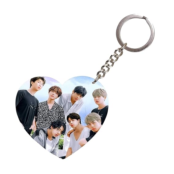 Photolab BTS Gang Photo Heart Shape Key-Chain