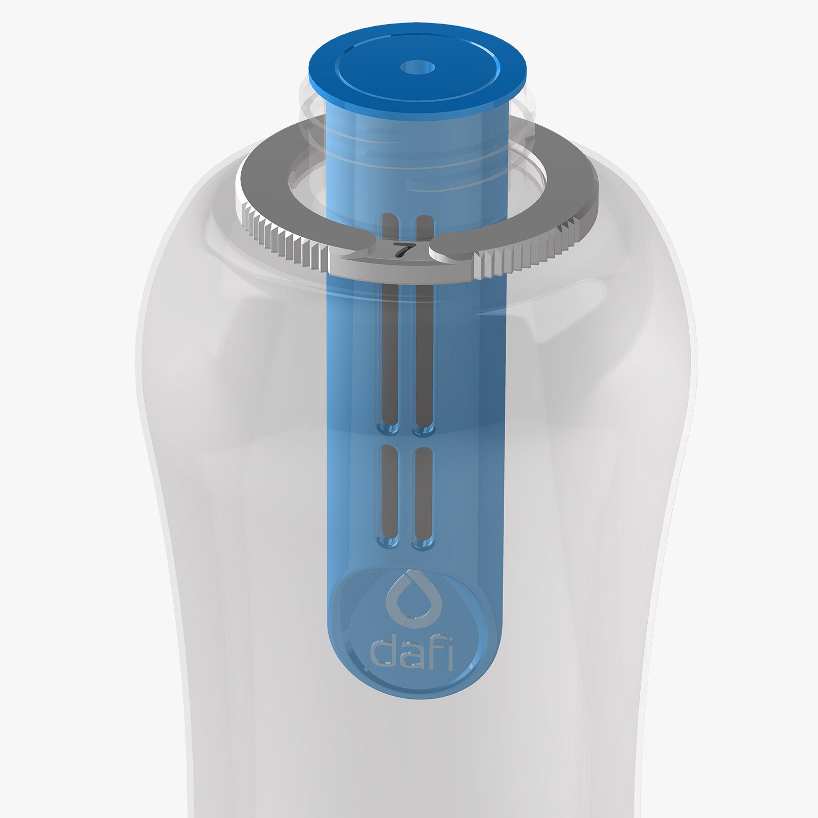 Dafi Gourde Filtrante Soft, 1 Filtre à Charbon Actif Bleu 0,5 L - Filtre le Chlore et autres contaminants, Gourde Sport Transparente, Bouteille Filtrante Sans BPA, Gourde Paille, Bouteille d'eau