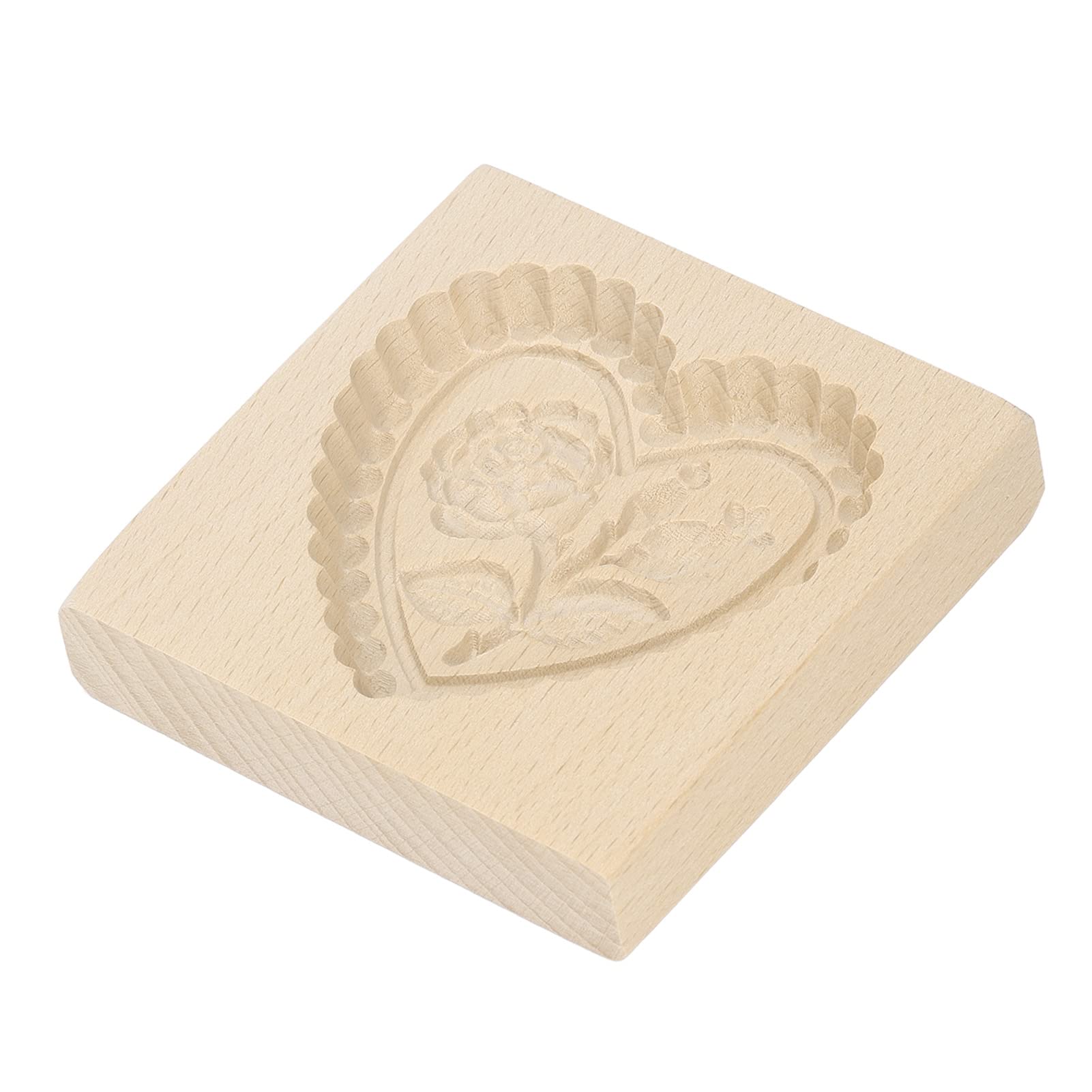 Keksausstecher, Keksformen aus Holz, Kekse, geschnitzte, leicht zu lösen, wiederverwendbar, waschbar, geschnitzter Keks-Pressstempel for Zuhause