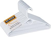 Vista 1 de Perchas blancas resistentes de plástico tubulares, juego de 24 (resistente)