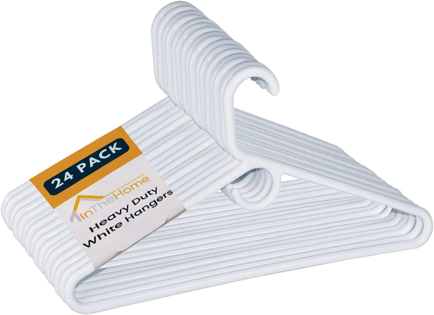 Heavy Duty White Hangers Tubular Plastic Hangers, Set of 24 (Heavy Duty)