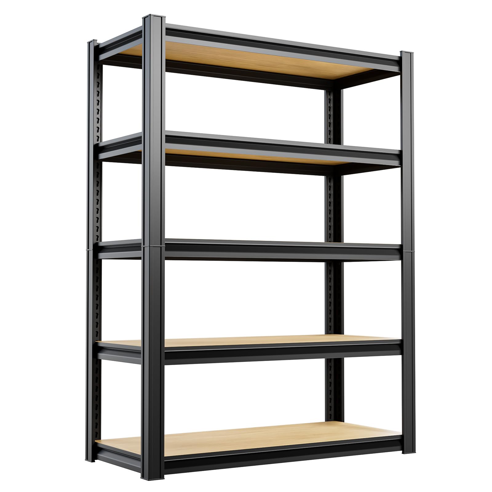 Photo 1 of cynnda 5-Tier 35”W X 15.7”D X 72”H Garage Shelves 2000LBS Adjustable Metal Shelves, Storage Shelves, Vertical Shelf Units Pantry Closet Office (Black)