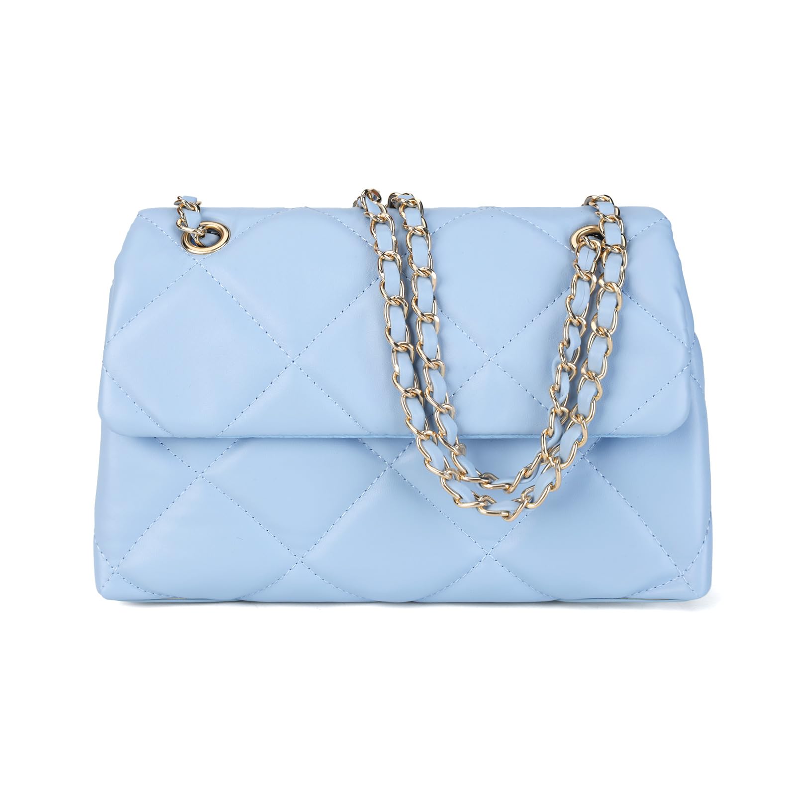 Gladdon Quilted Crossbody Purses for Women Small Ladies Shoulder Bag Trendy | Gold Chain Strap,Any Outfit,Evening Bag,Smart Storage,Lightweight easy care