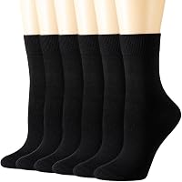 Losa Kute Super Soft Women's Crew Socks 6-Pack - Cozy Cotton Athletic Socks, Breathable & Stay-Put Comfort US 5-9