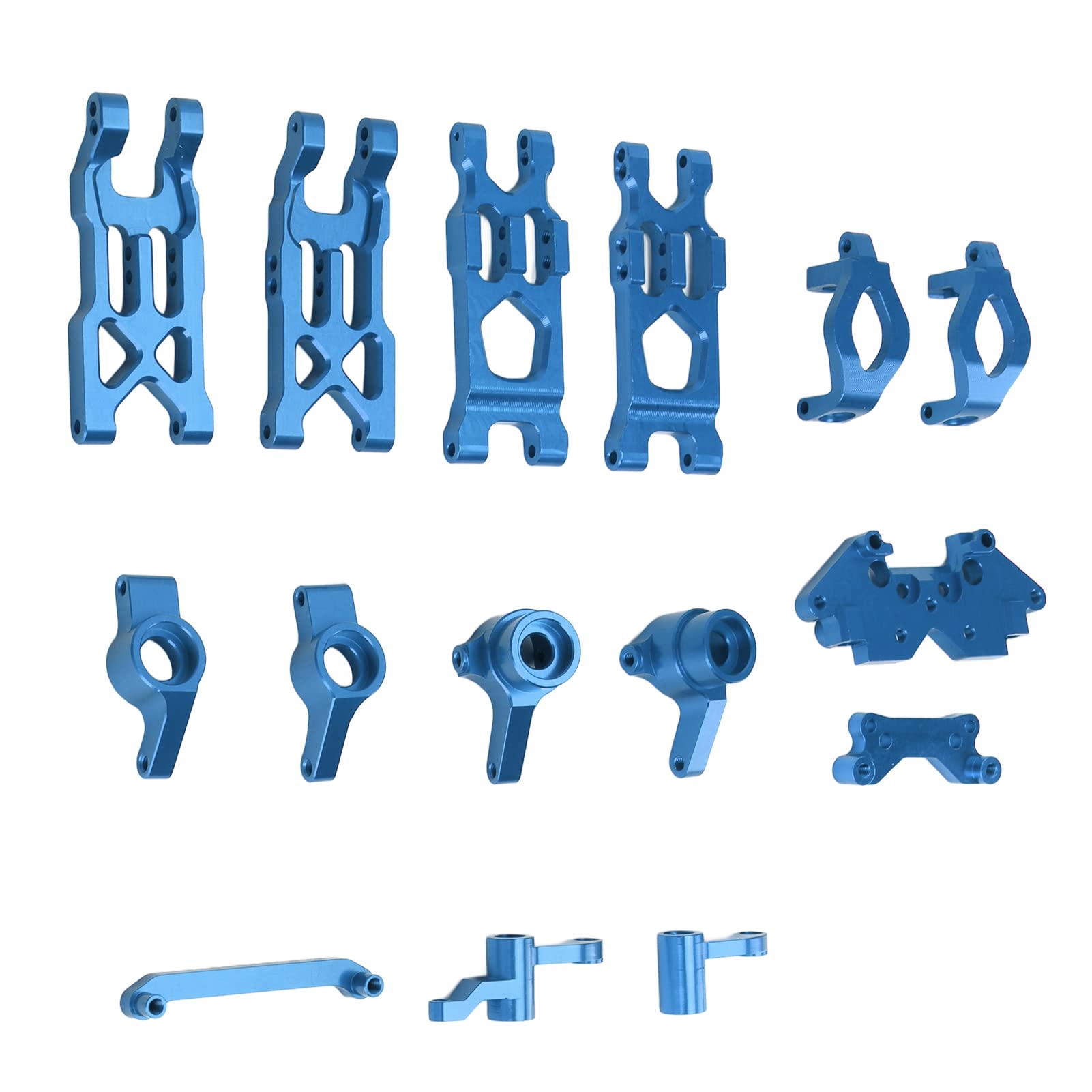 Alomejor Lenkungsteilesatz aus Aluminiumlegierung für 1/18 18859 18858 18857 18856 RC-Car-Ersatzteile (Blue)