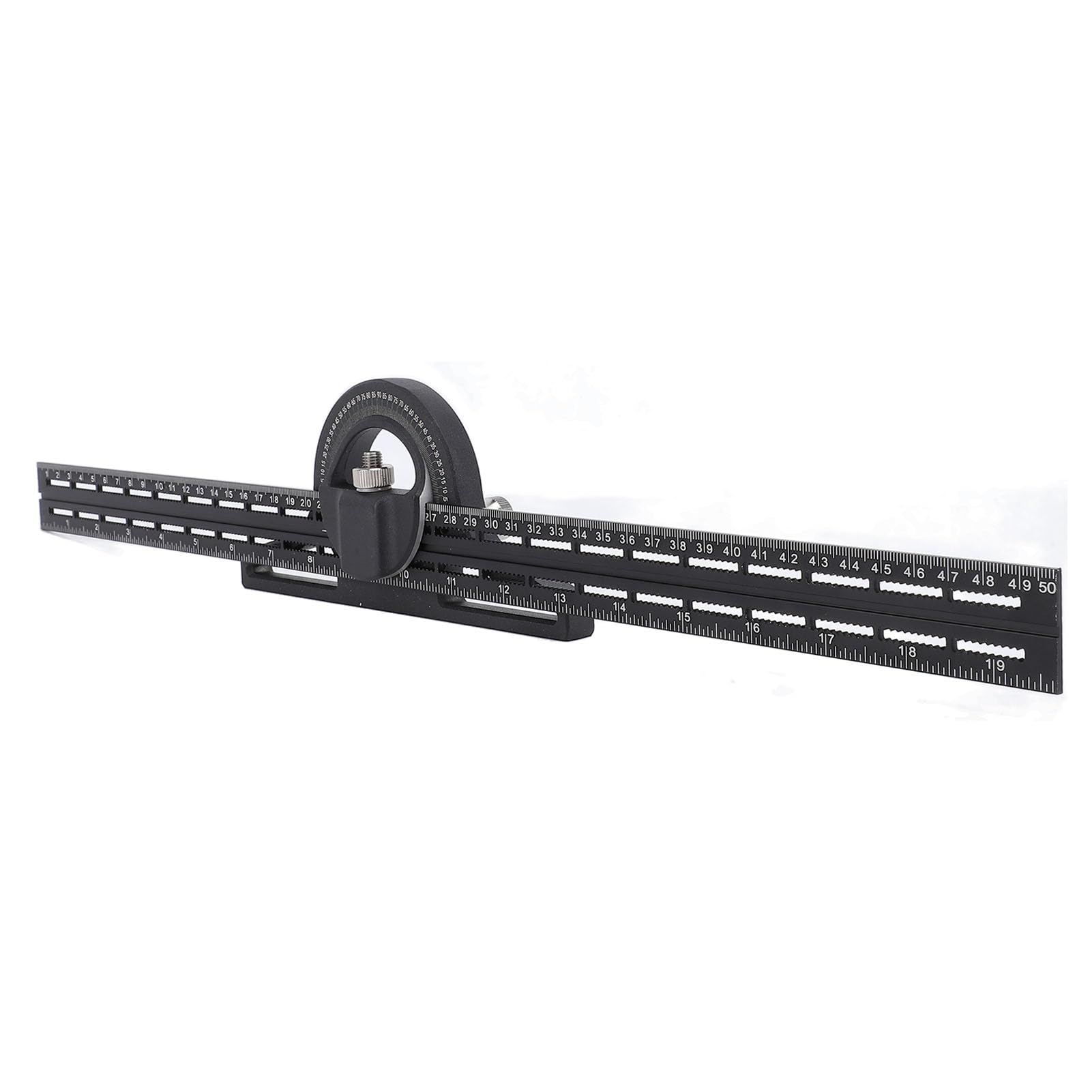 Équerre combinée de 20 pouces, règle d’angle combinée coulissante à rotation de 360 degrés, outil de mesure à double échelle en alliage d’aluminium pour le travail du bois et du