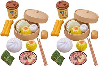 NUOBESTY 26Pcs Chinese Breakfast Toys Steamer Buns Kitchen Food Cooking Toys Dim Sum Toys Pretend Play Kitchen Toys for Kids Gifts
