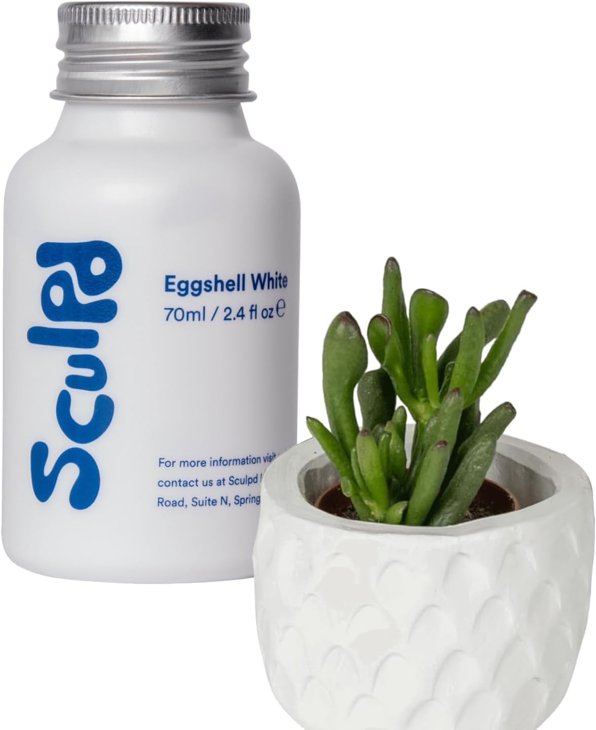 Sculpd Eggshell White Thick Acrylic Paint White Base Coat - Non Toxic Paint for Wood, Air Dry Clay, Pottery, Canvas, Hobby, Craft, Fabric, Rocks - Waterproof Professional Grade Acrylic, 70ml