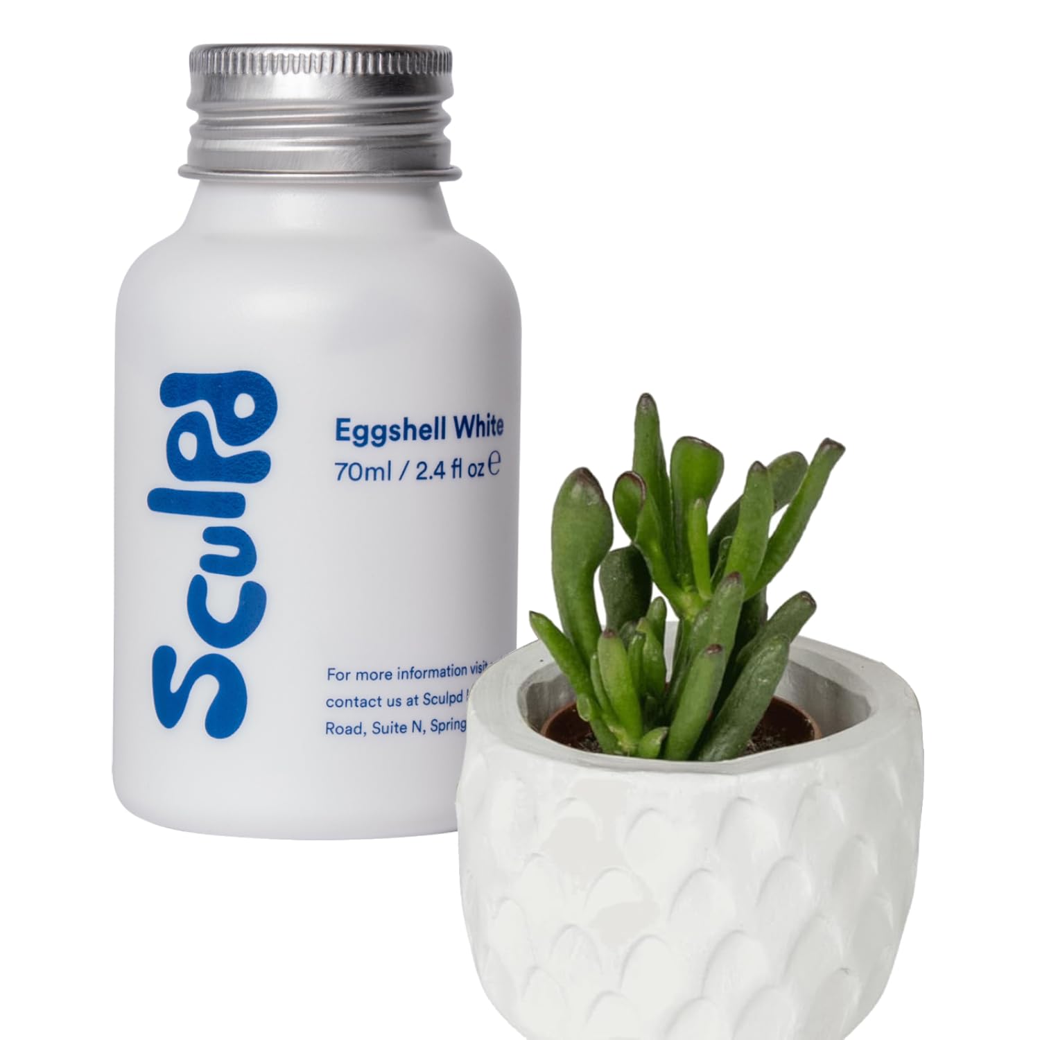 Sculpd Eggshell White Thick Acrylic Paint White Base Coat - Non Toxic Paint for Wood, Air Dry Clay, Pottery, Canvas, Hobby, Craft, Fabric, Rocks - Waterproof Professional Grade Acrylic Paint, 70ml