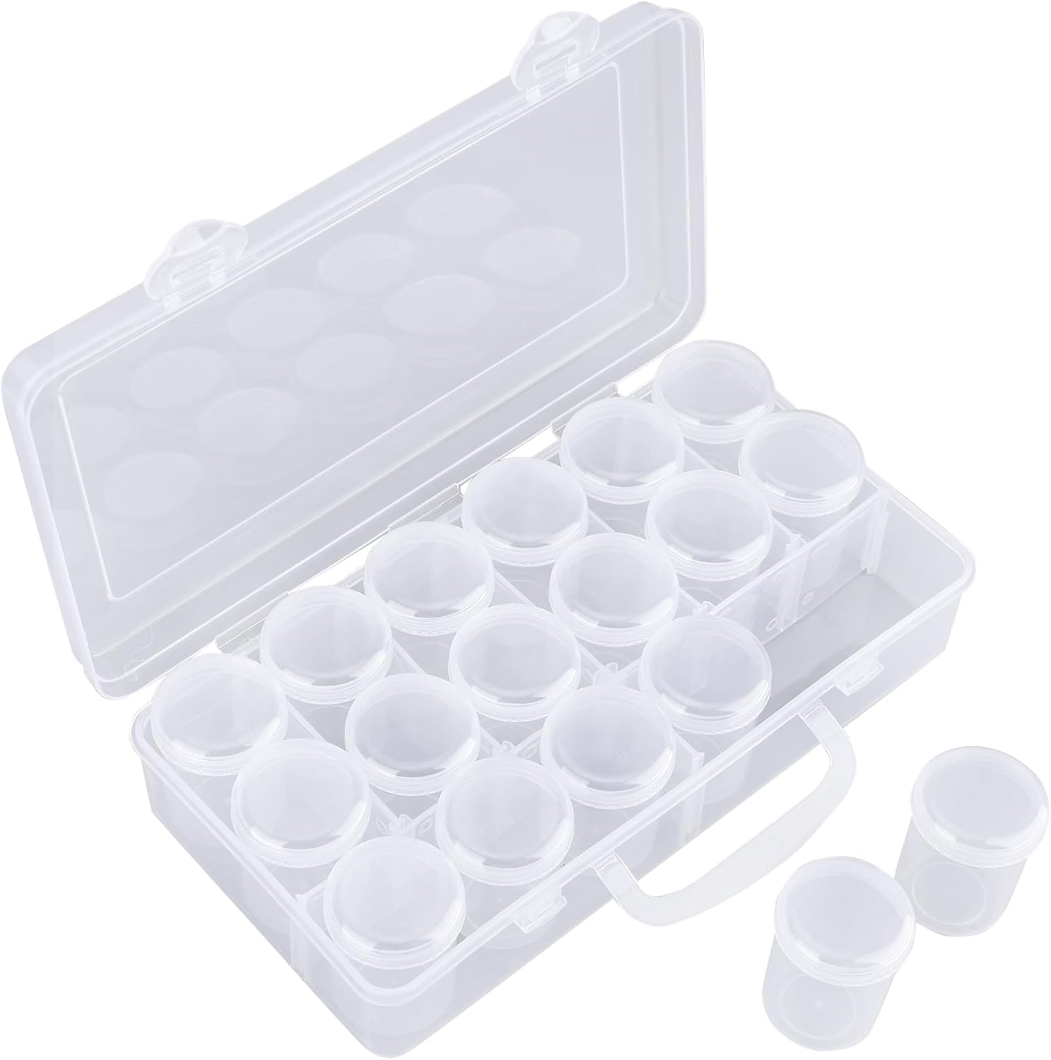 Segbeauty Gem Organizer Box, Clear Bead Container 12 Compartments with Secure Lids, Empty Plastic Display Case Jewelry Organizer Transparent Nail Art Decoration Holder for Small Findings