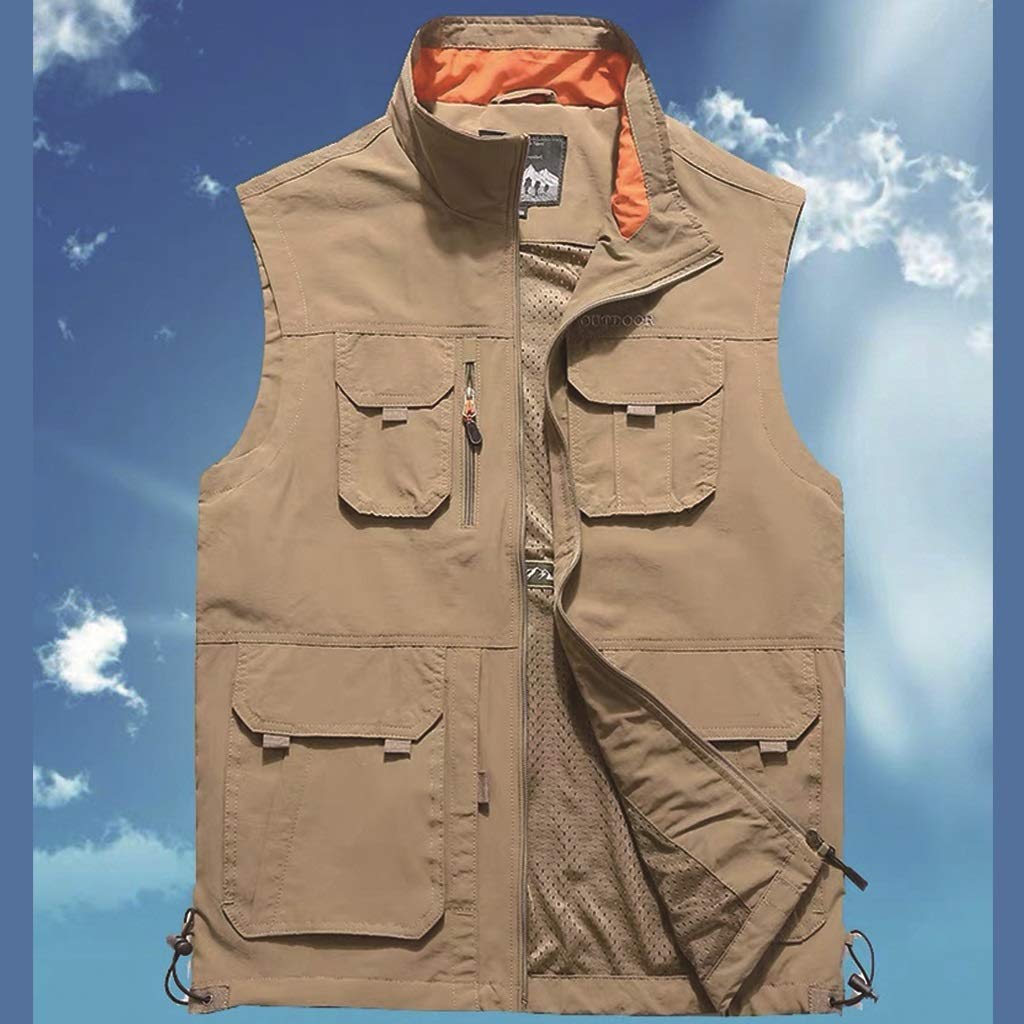 EPANO T-Shirt da Pesca da Uomo, da Uomo, da Uomo, da Uomo, da Uomo, da Uomo, da Uomo, da Uomo, da Uomo, da Uomo, da Uomo, da Uomo Gilet in Rete Multitasche (Color : ArmyGreen, Size : 3XL)
