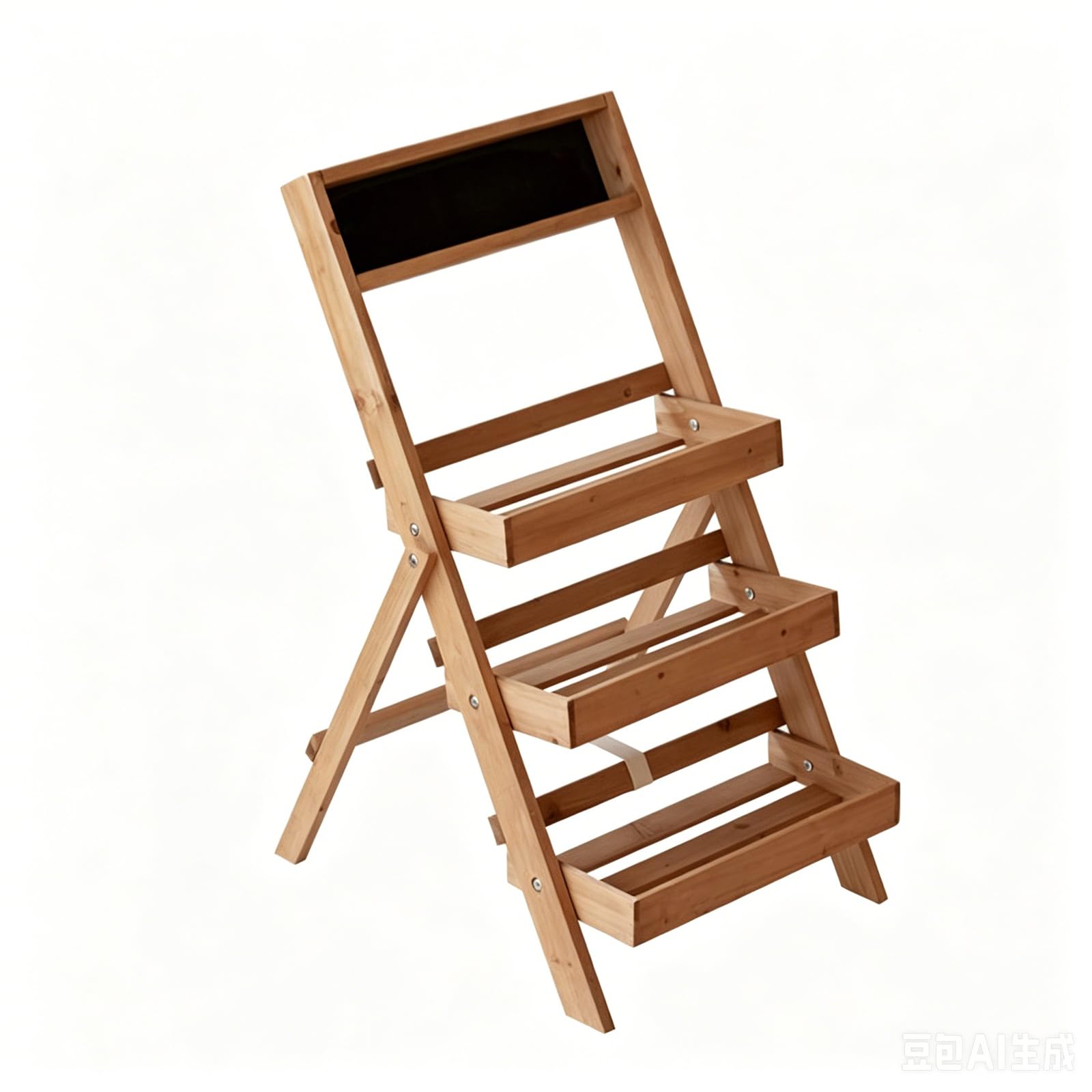 Estante planta madera plegable para solucionar la falta de espacio en balcón