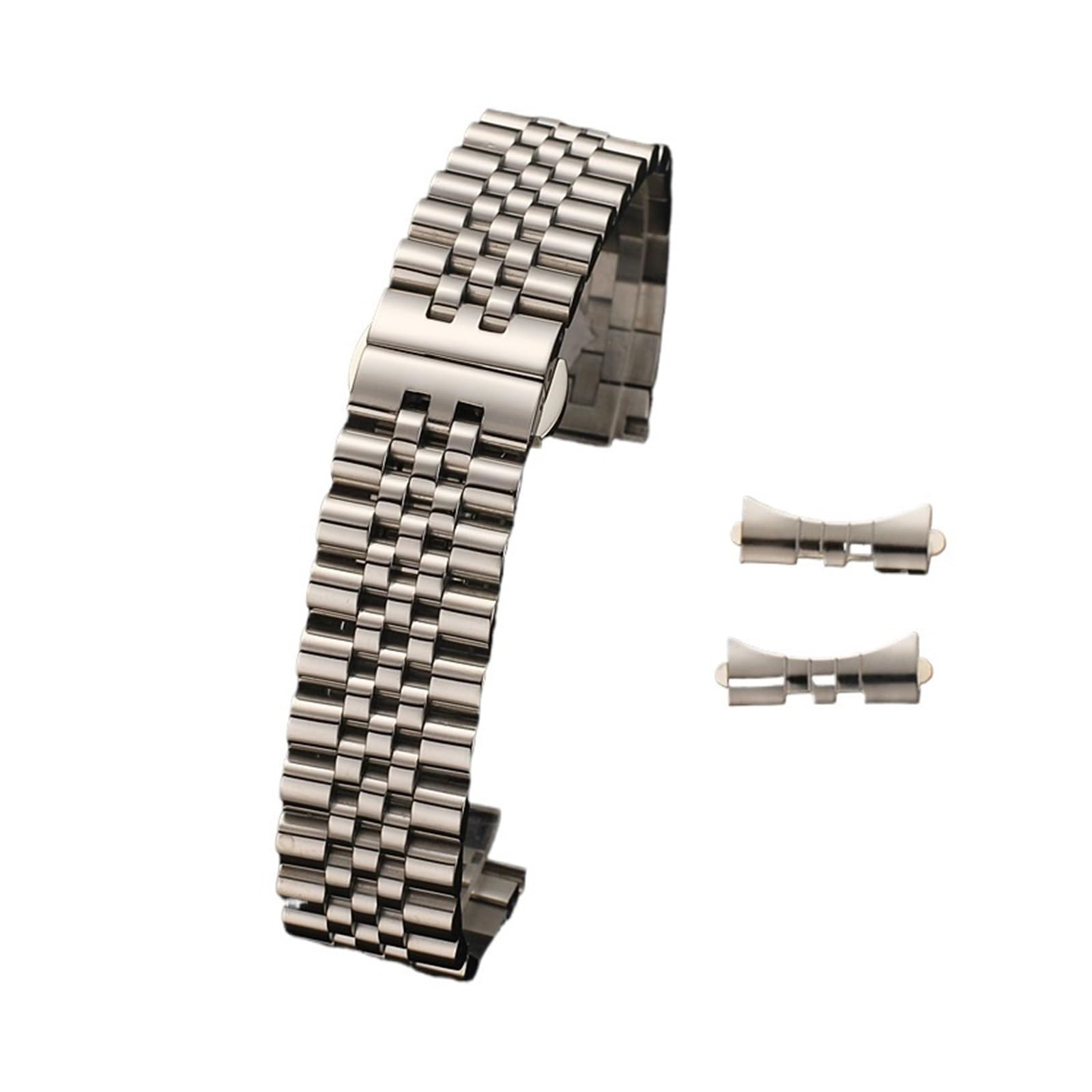 correa de reloj, Correa de reloj acero compatible con correa plana y curvada(Silver,18mm)