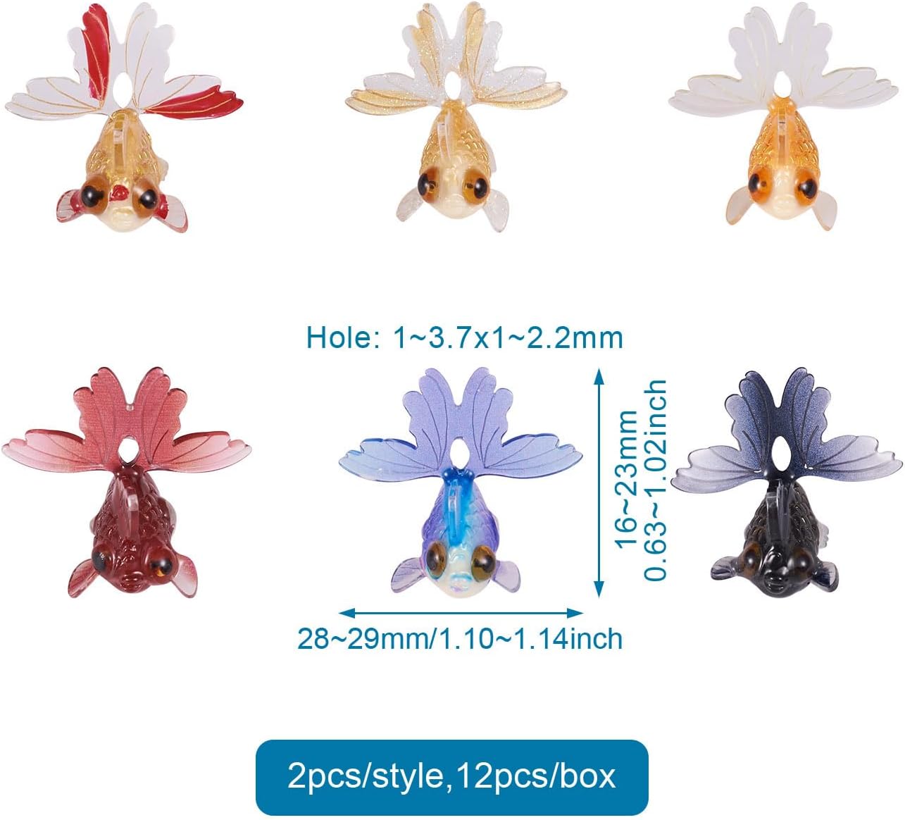 Craftdady Resin Butterfly Wing & Fairy Wing Pendants - Cute Animal Dangle Pendants & Mushroom Charms - Gradient Mermaid Fishtail Charms for DIY Earring, Bracelet & Necklace Jewelry Making