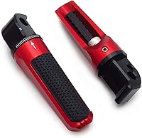 Vista 1 de HongK - Juego de estriberas ajustables traseras rojas para pedal de pasajero compatibles con YZF TMAX XMAX N-MAX FZ1/FZ6 XJR1300/1200