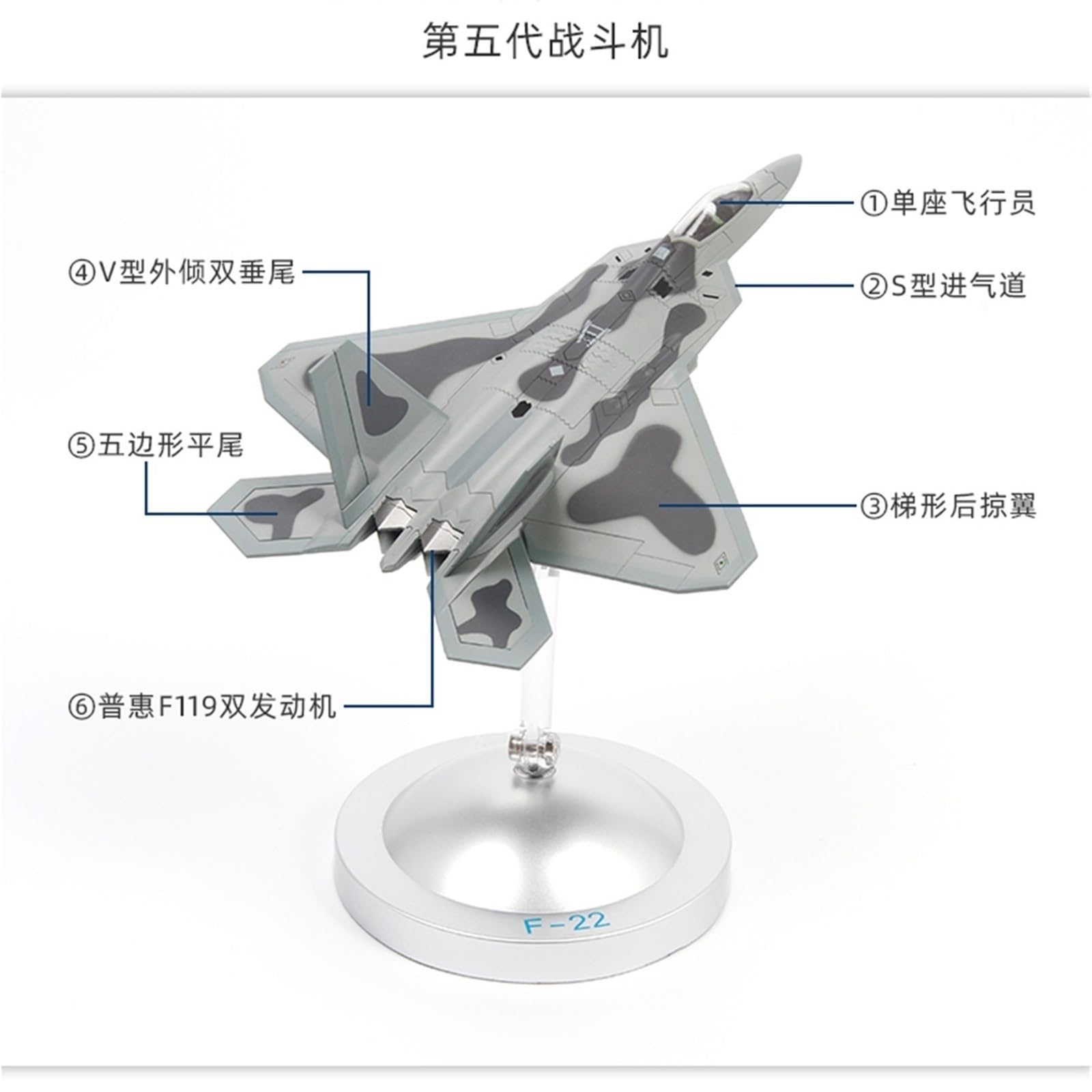 Amazon | 1 72 F-22 ラプター ステルス航空機モデル 戦闘機 合金