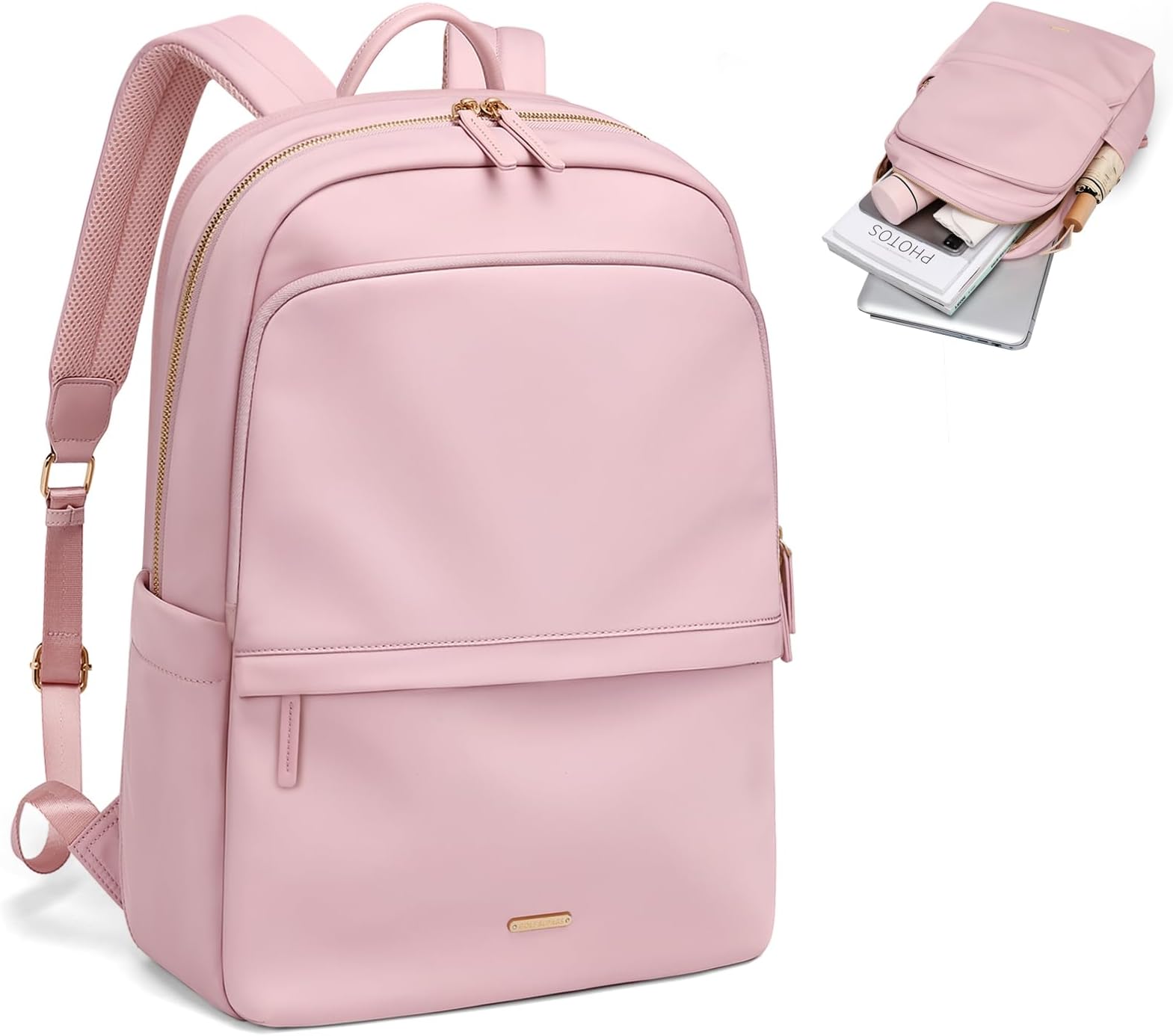 GOLF SUPAGS Laptop Backpack for Women Slim Computer Bag Work Travel College Backpack Purse Fits 14 Inch Notebook, Pink