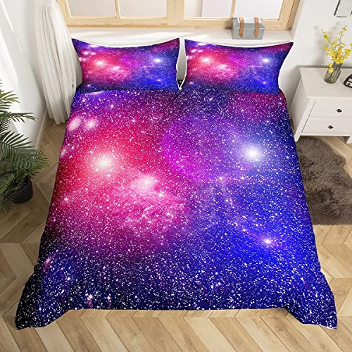Housse de couette ciel étoilé violet Tbrand lit luxe microfibre
