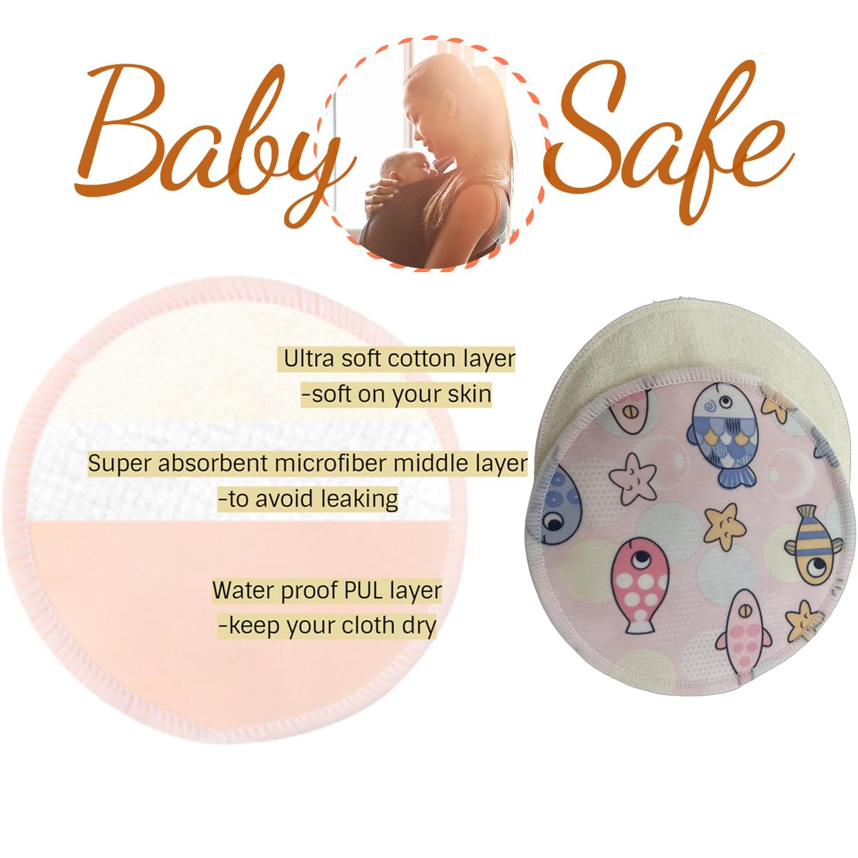Paquete de 14 almohadillas de lactancia reutilizables, lavables, esenciales para la lactancia, imprescindibles para recién nacidos y niñas, esenciales posparto para mamá, súper suaves y