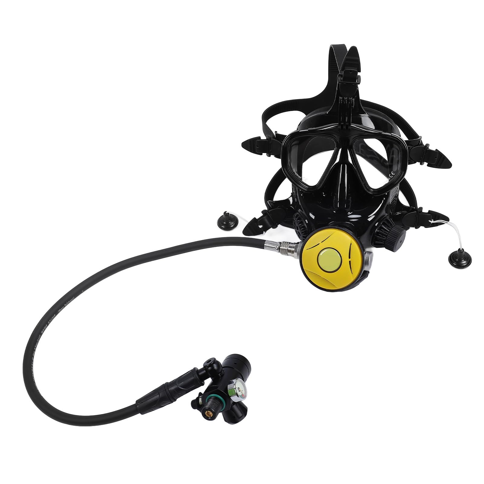 Jiawu Mini Cilindro de Buceo Portátil de 1 L con Gafas de Buceo de Cara Completa, Máscara de Snorkel de Visión Amplia de 180° con Soporte para Cámara, Tubo de Respiración Giratorio de 360° para