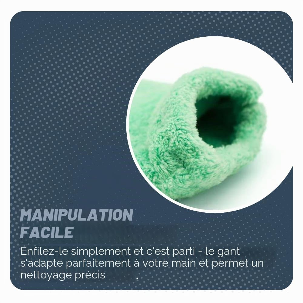 Interior Glove - Gant pour le nettoyage intérieur - Idéal pour le cuir, les plastiques et les coussins - 21 x 15 cm - Efficace et absorbant