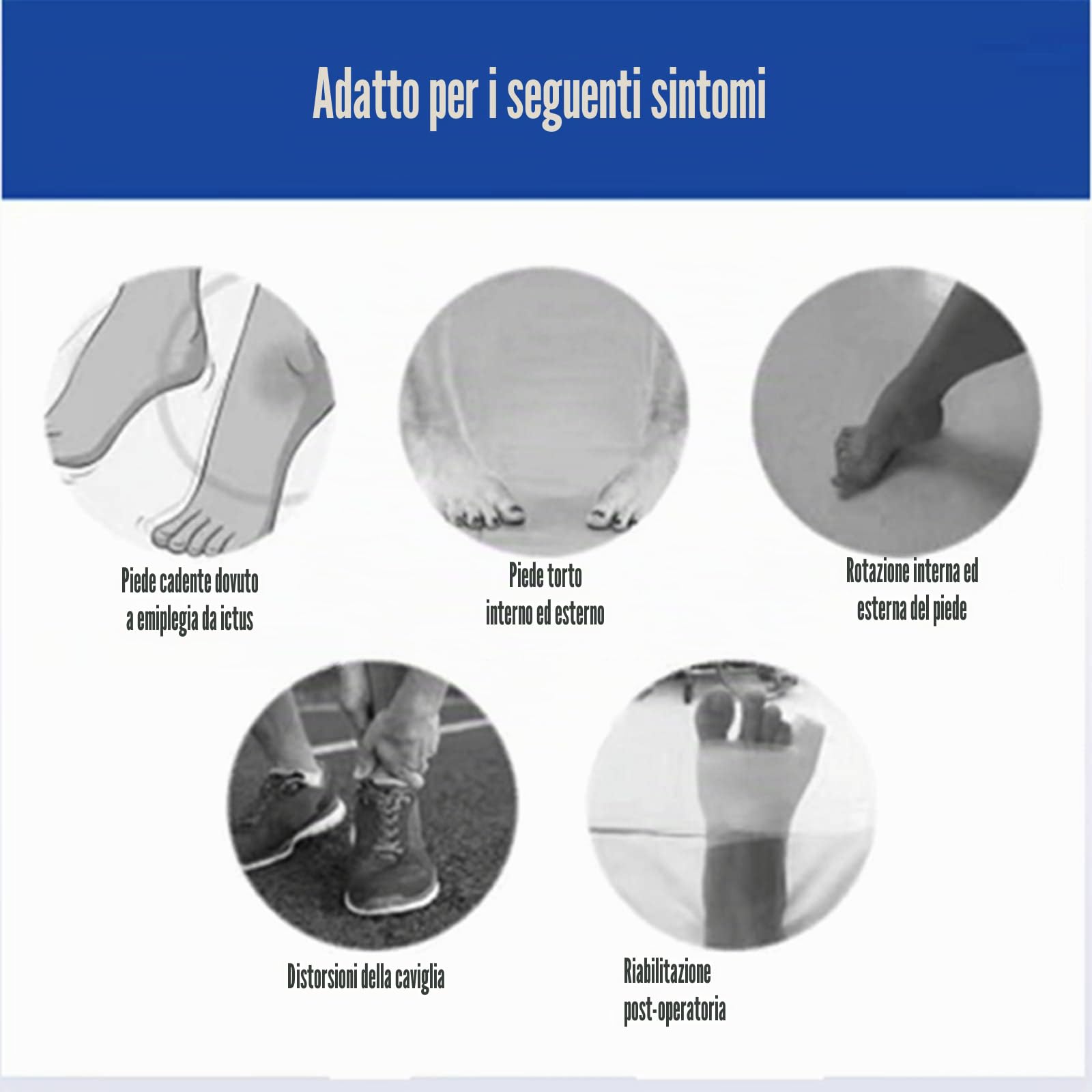 Tutore per la caduta del piede, supporto ortesi per emiplegia e recupero dell'ictus, tutore per caviglia per una maggiore mobilità e stabilità