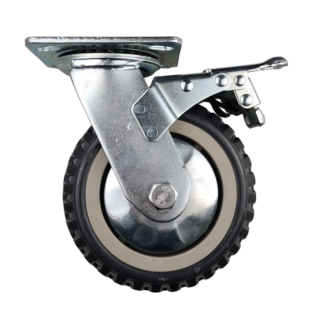 Robustes Lenkrollen-Set, 15,2 cm, Polyurethan-Räder, 2 feste und 2 feststellbare Rollen für Ausrüstung und Möbel, Lenkrollen für einfache Mobilität