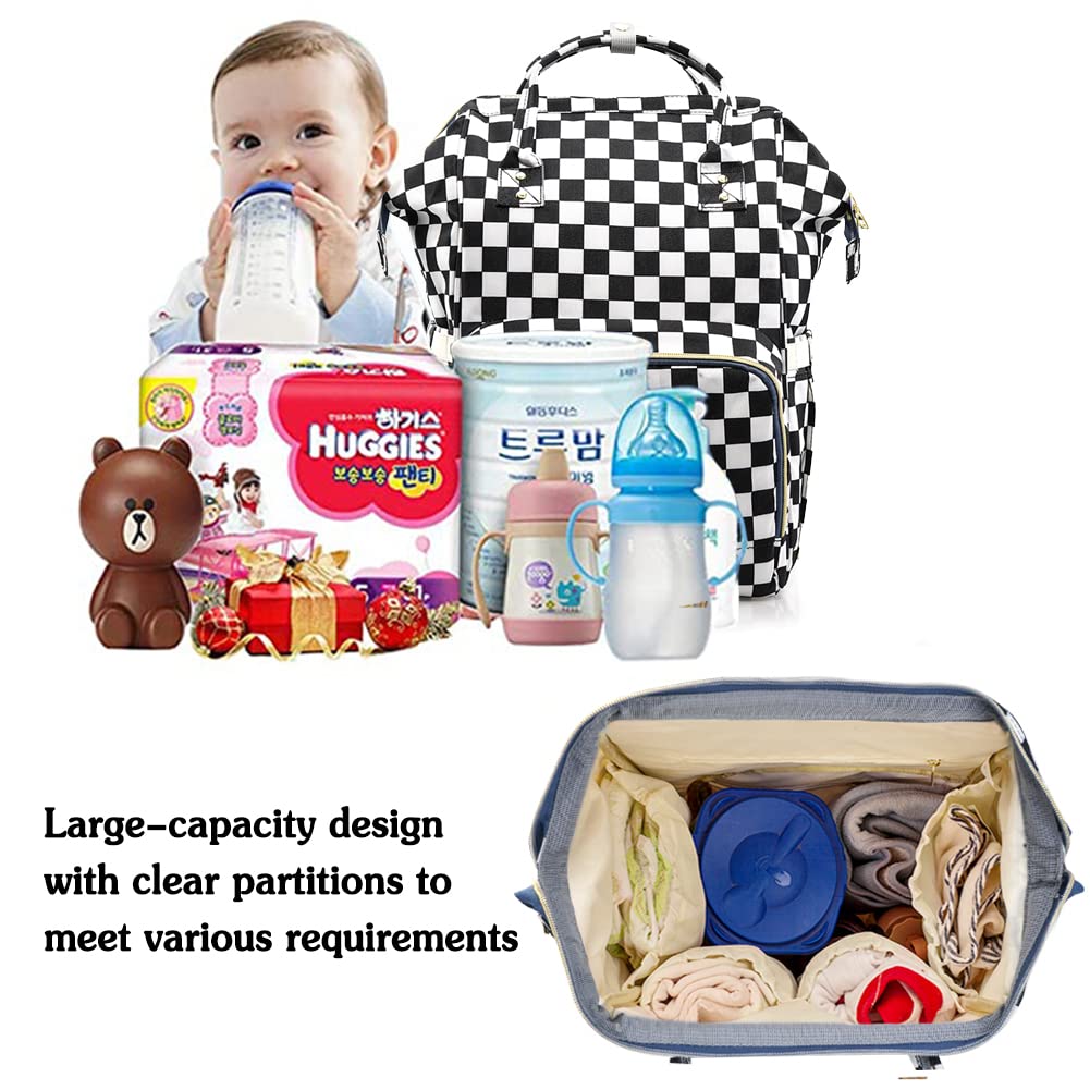 MCWTH Mochilas de Pañales para Bebé, Impermeable Maternal Bolso Multifuncional con USB de Viaje