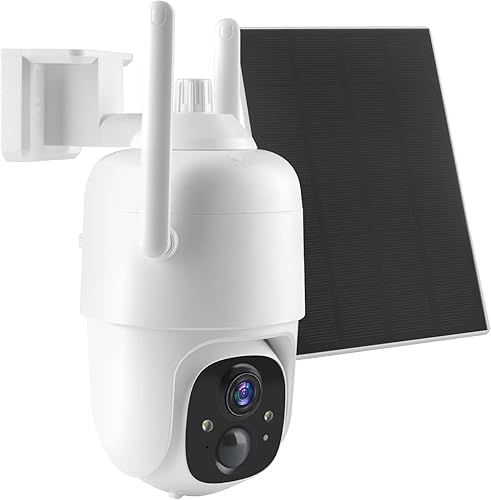 Cámaras de seguridad solares inalámbricas para exteriores cámara WiFi con batería 2K para seguridad del hogar cámara de vigilancia PTZ de 360 con
