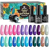 【Arte de uñas de bricolaje en casa】 El esmaltes semipermanentes contiene 6 colores de moda, que pueden hacer de sus uñas un efecto de salón en casa. El juego viene con capa superior mate y brillante. Combina tu estado de ánimo, maquillaje y uso con diferentes colores. Necesita curar debajo de la lámpara de uñas.