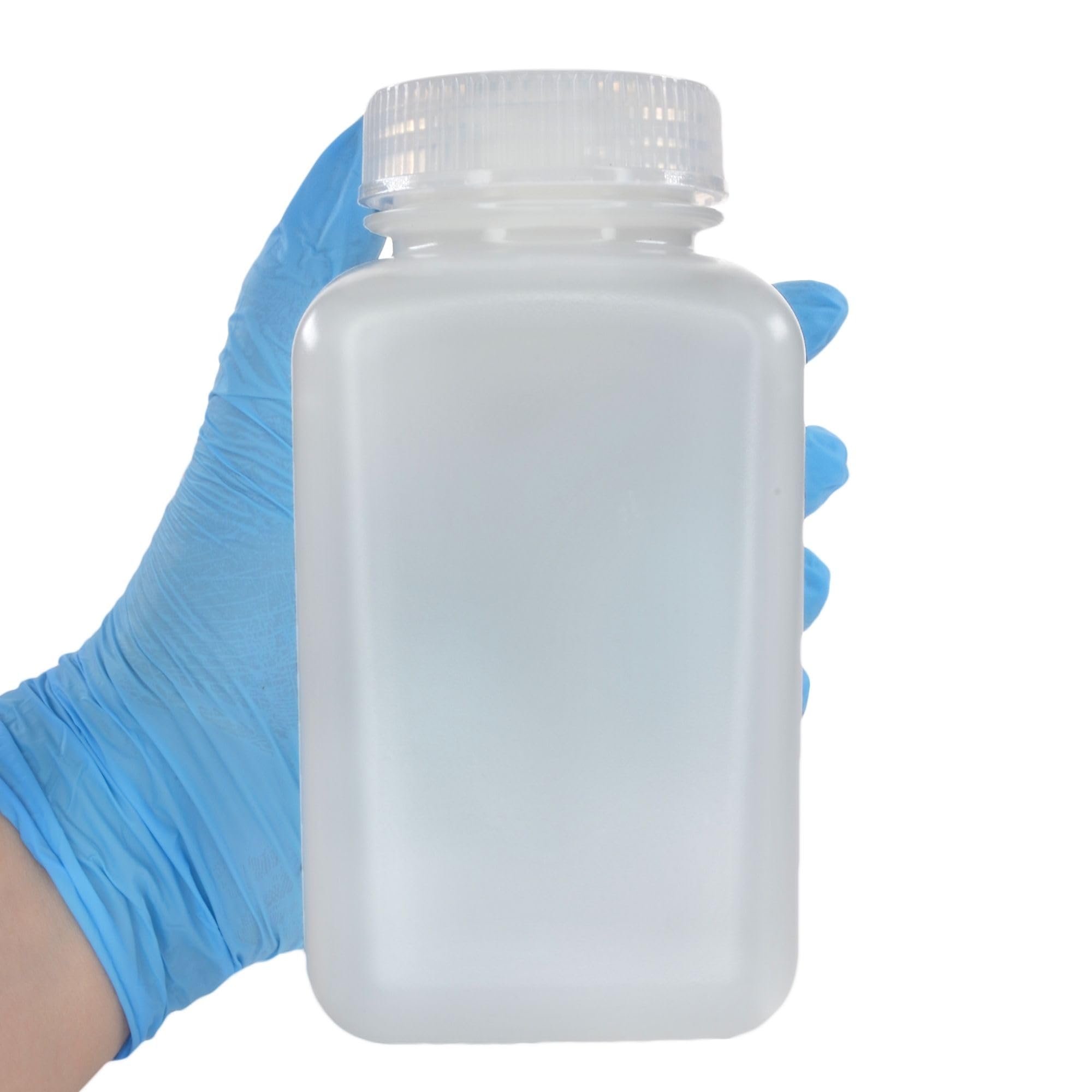 EISCO - Confezione da 12 flaconi quadrati per reagenti in HDPE da 500 ml, con tappo in polipropilene a bocca larga, traslucidi, non sterili, resistenti agli agenti chimici, a prova di perdite, da -100