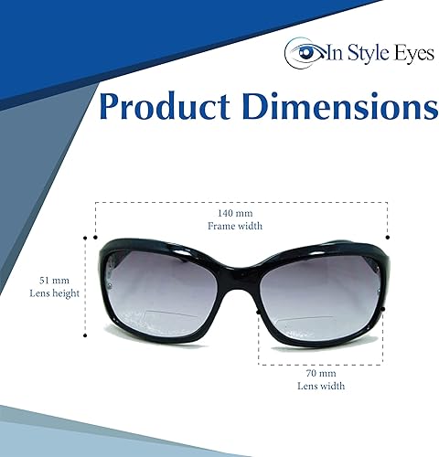 Miniatura 4 de In Style Eyes Circle Power - Lentes de sol bifocales de lectura con montura completa, diseño italiano, montura grande, lente no polarizada