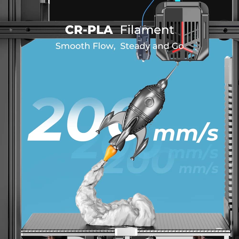 Creality Filamento PLA CR 1,75 mm, Bobina da 1,0kg per Stampante 3D, Precisione di Misurazione ± 0,03 mm, Adatto per Stampanti 3D FDM e Penne 3D (Bianco)