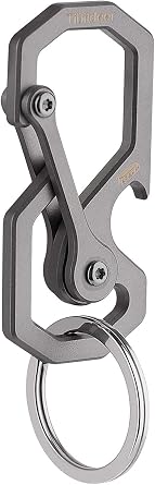 Tibitdeer Titanium Keychain, Multifunctional Carabiner Clip Key chain Heavy Duty Car Key Organizer with Bottle Opener