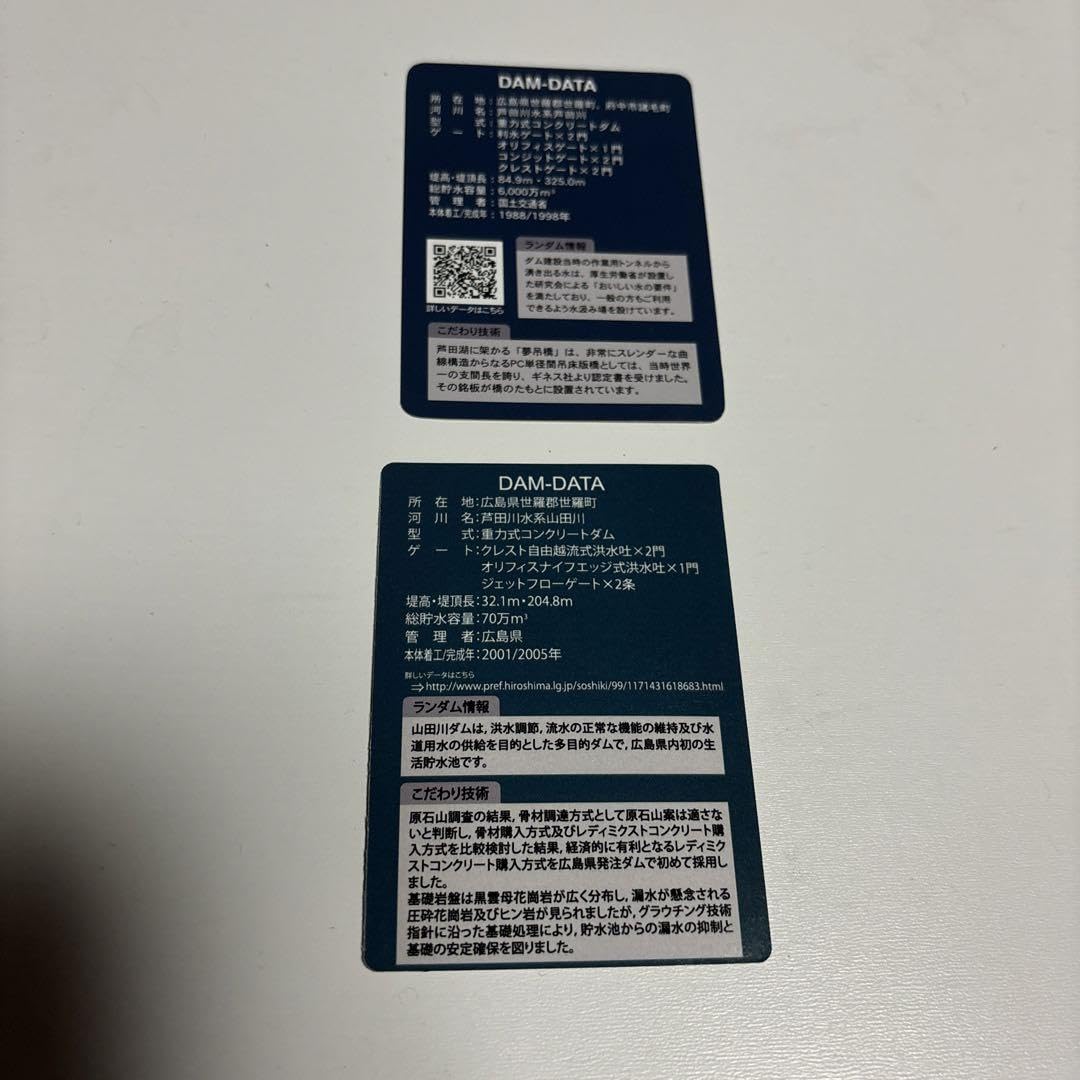Amazon.co.jp: 広島県新規ダムカード 三川ダム 京丸ダム 目谷