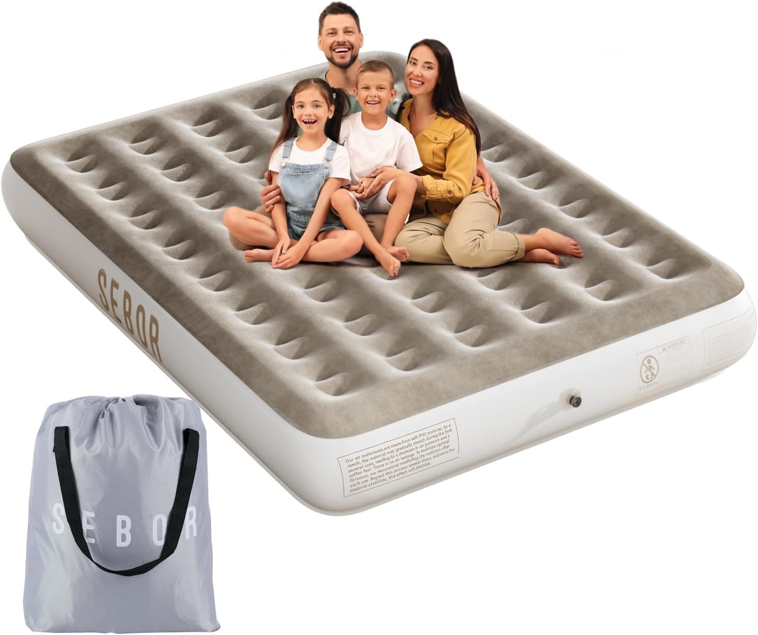 Sebor Queen Air Mattress Camping, Leak Proof Inflatable