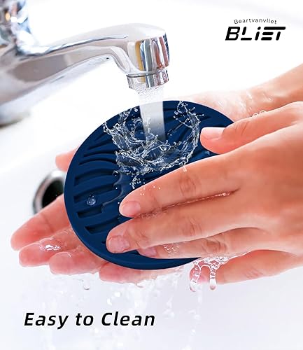 Miniatura 2 de 6 posavasos ondulados para bebidas, posavasos de silicona con soporte, patrón acanalado de estilo ondulado, posavasos resistentes al calor para mesa