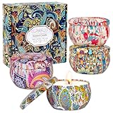 Coffret Cadeau de Bougies Parfumées pour Femmes, Lot de 4 Bougies d'aromathérapie au Soj...
