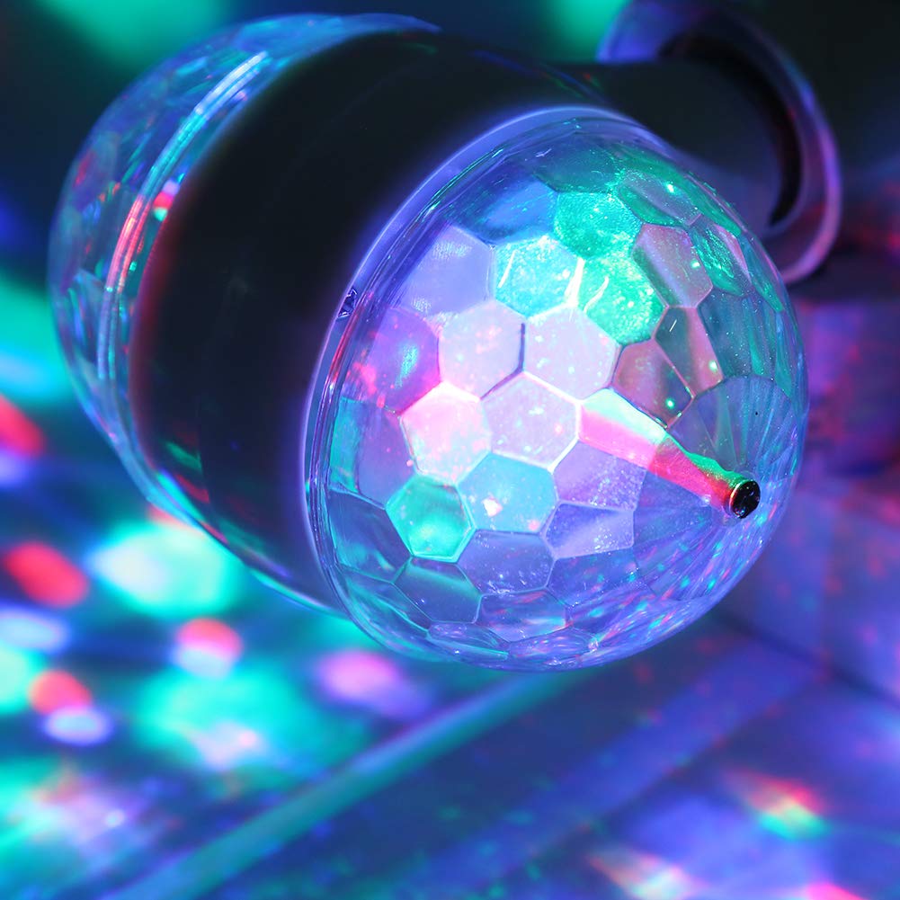 E27 RGB LED disco światła sceniczne żarówka kulowa 2-głowicowa obrotowa z efektem imprezowym Pub disco oświetlenie sceniczne 6W Nadaje się do KTV, sal muzycznych itp. (UE)