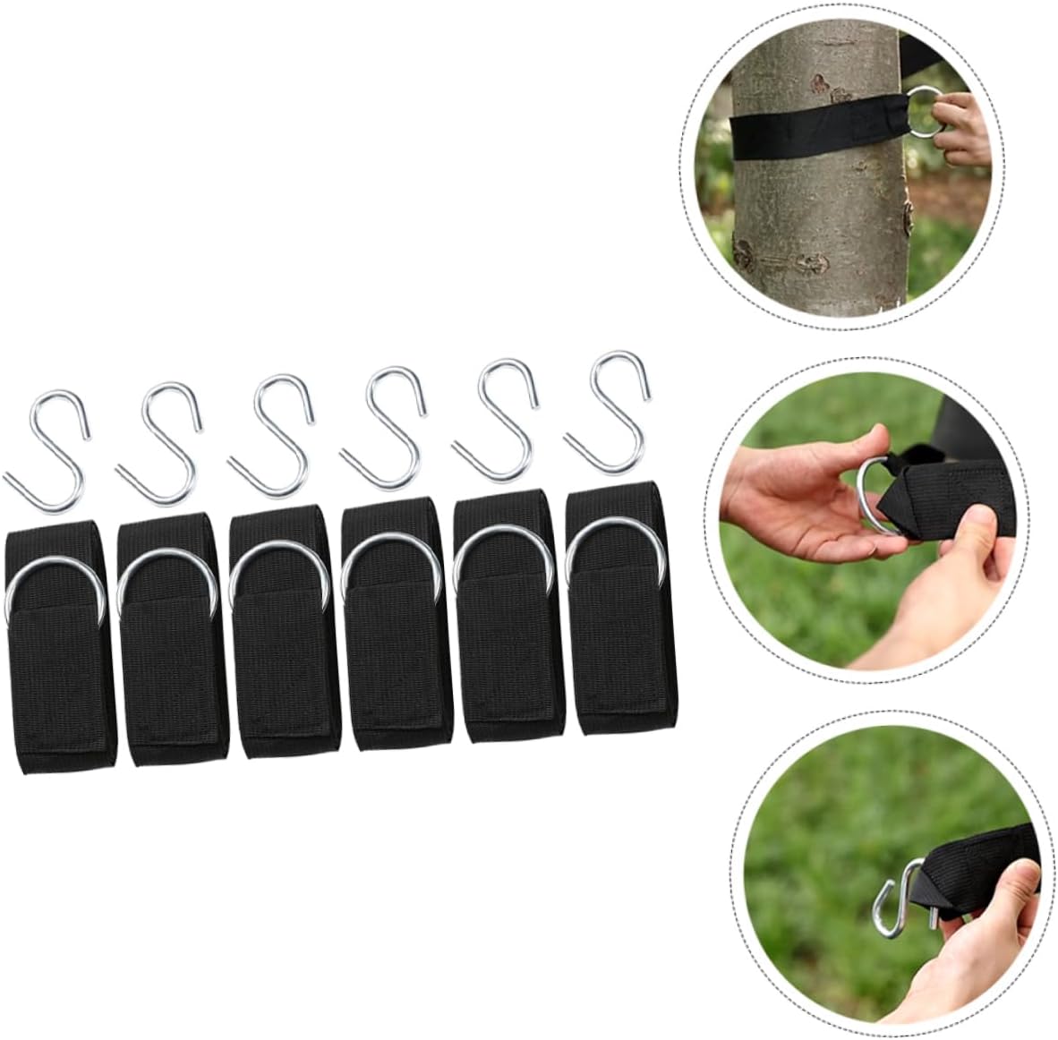 VICASKY 6pcs Outdoor Hammock Ropes Heavy Duty Swing Hanging Straps for Tree Swings and Hammocks and Easy to Install with Tree Protectors