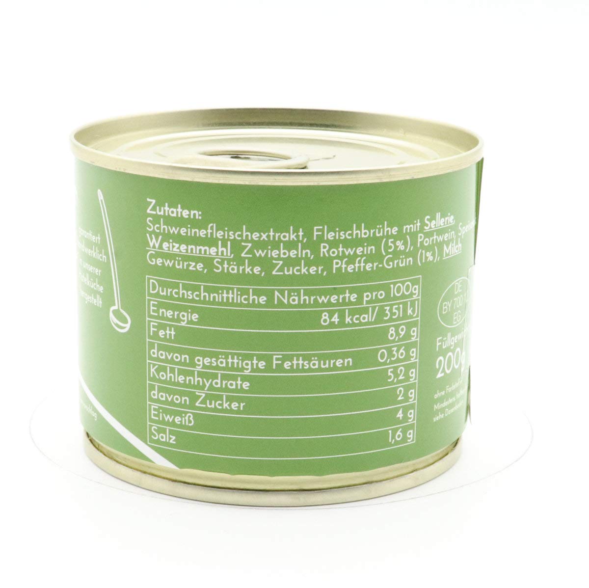 Diem Soßen Paket , Probierpaket - Soßenklassiker - Rahmsoße, Bratensoße, Meerrettich-Soße, Champignon-Rahm-Soße, Rotwein-Soße mit grünem Pfeffer / 10 x 200g Konserve