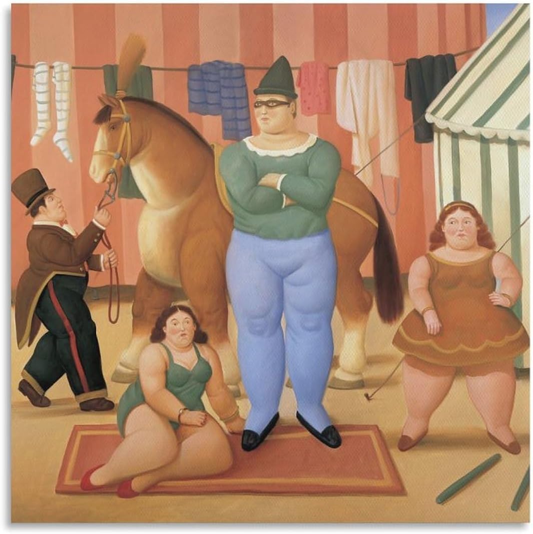 Matvsd Kohecs Fernando Botero Circus Canvas Print for Living Room, 40x40cm, Unframed