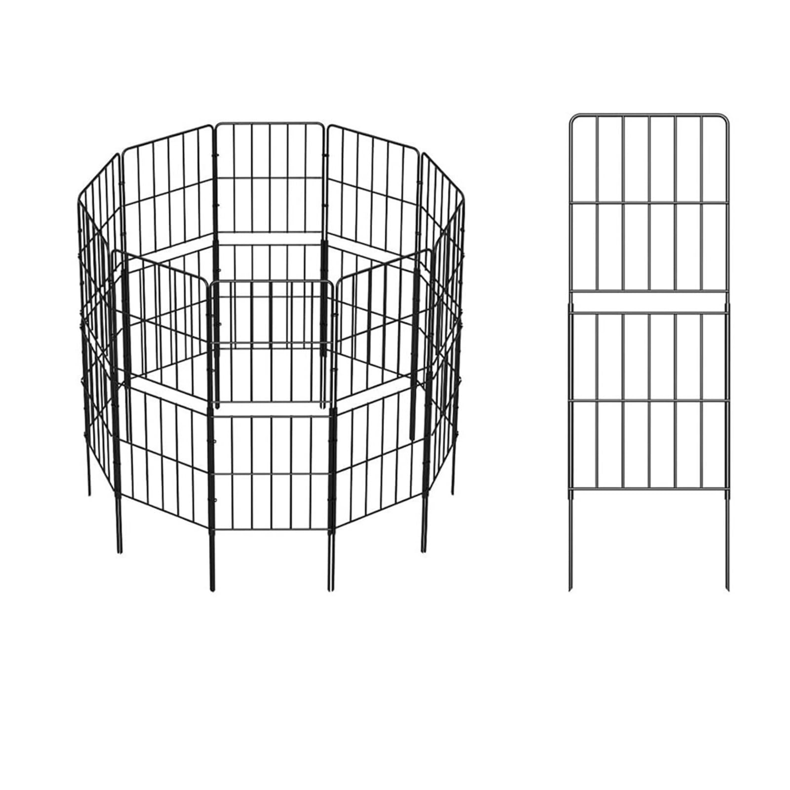 Metalowe panele ogrodzeniowe, 96 cm, dekoracyjne ogrodzenie ogrodowe, 3 m, kwadratowe metalowe druty, obramowanie zwierzęcia, ogrodzenie ogrodowe, na podwórko, patio, na zewnątrz