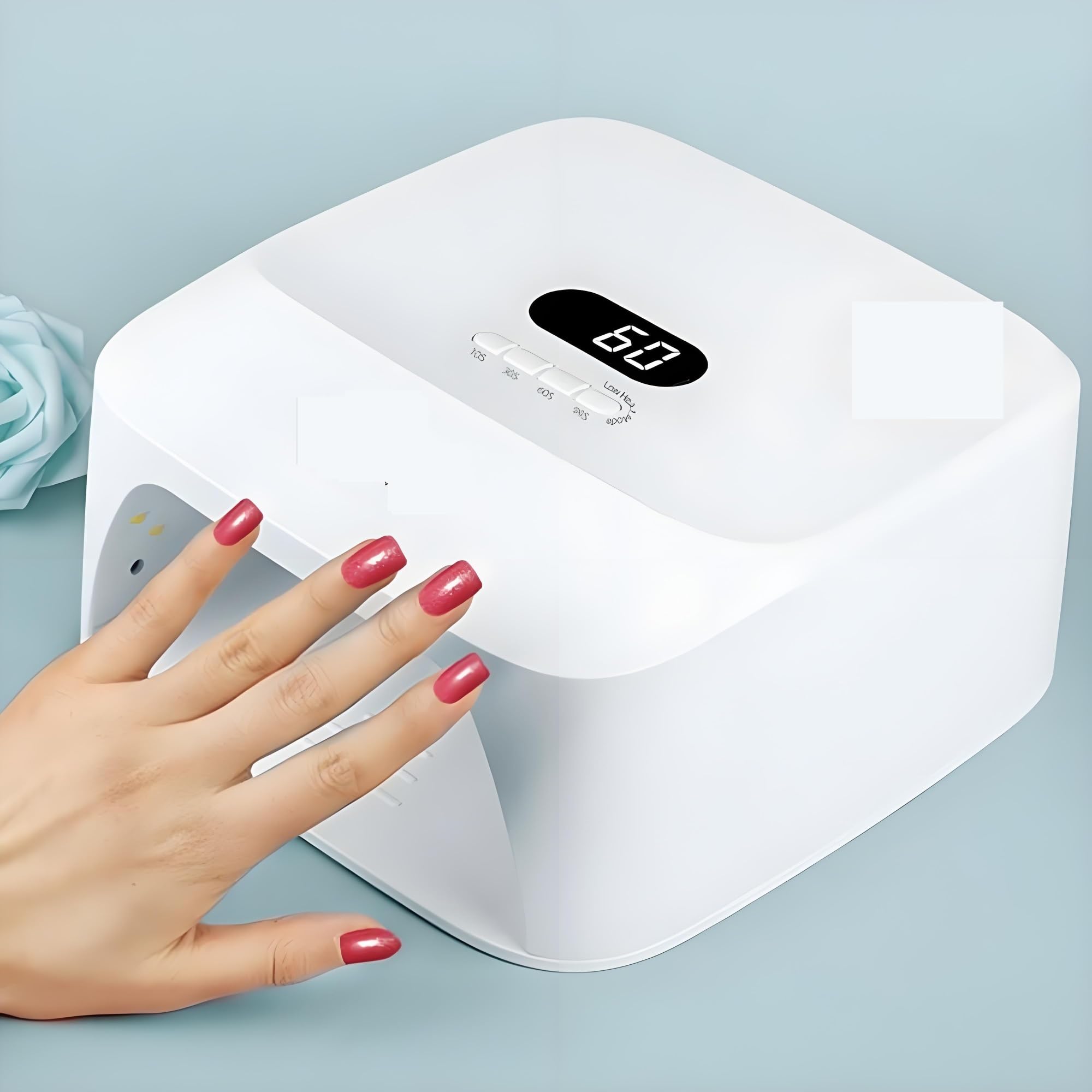 Lámpara UV para uñas, Secador de uñas profesional UV LED recargable 48 W con 4 temporizadores y sensor automático secado rápido