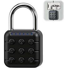 6 Digit Combination Padlock, IP67 Waterproof Multi-User Code Function Electronic Gym Locker Smart Lock with Stainless Steel Shackle High Security for Gym School Garage Travel Outdoor Use   Black