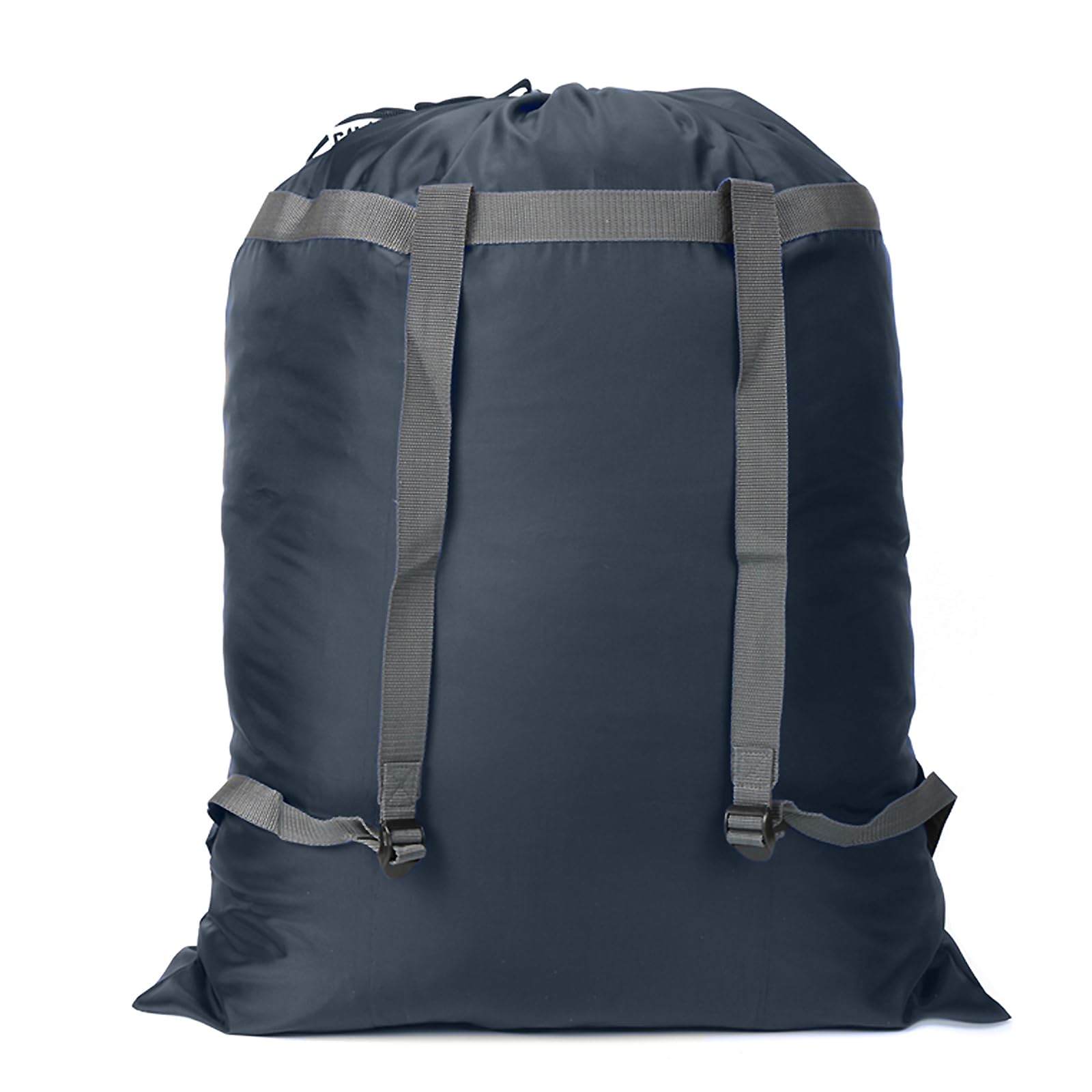 Extra großer Wäschesack-Rucksack, 68.6 x 86.4 cm, robuster und reißfester Polyester-Rucksack mit Kordelzug und Schultergurten, maschinenwaschbar, College, Wohnheim, Wäschesack, Marineblau | Extra großer, robuster, faltbarer Rucksack für Uni, Reisen, Wasch