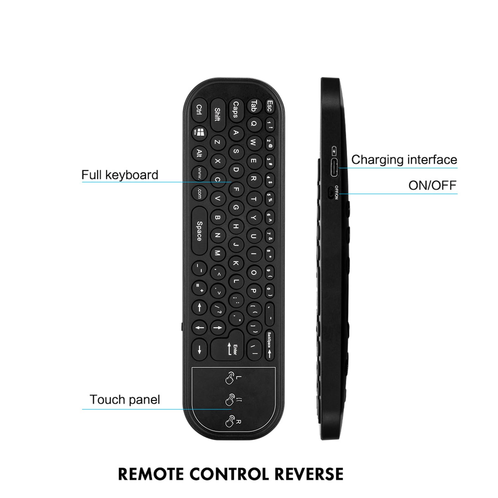 docooler Telecomando vocale Dual Mode BT 2.4G con giroscopio a 6 Assi con Tastiera per Smart TV Android TV Box PC