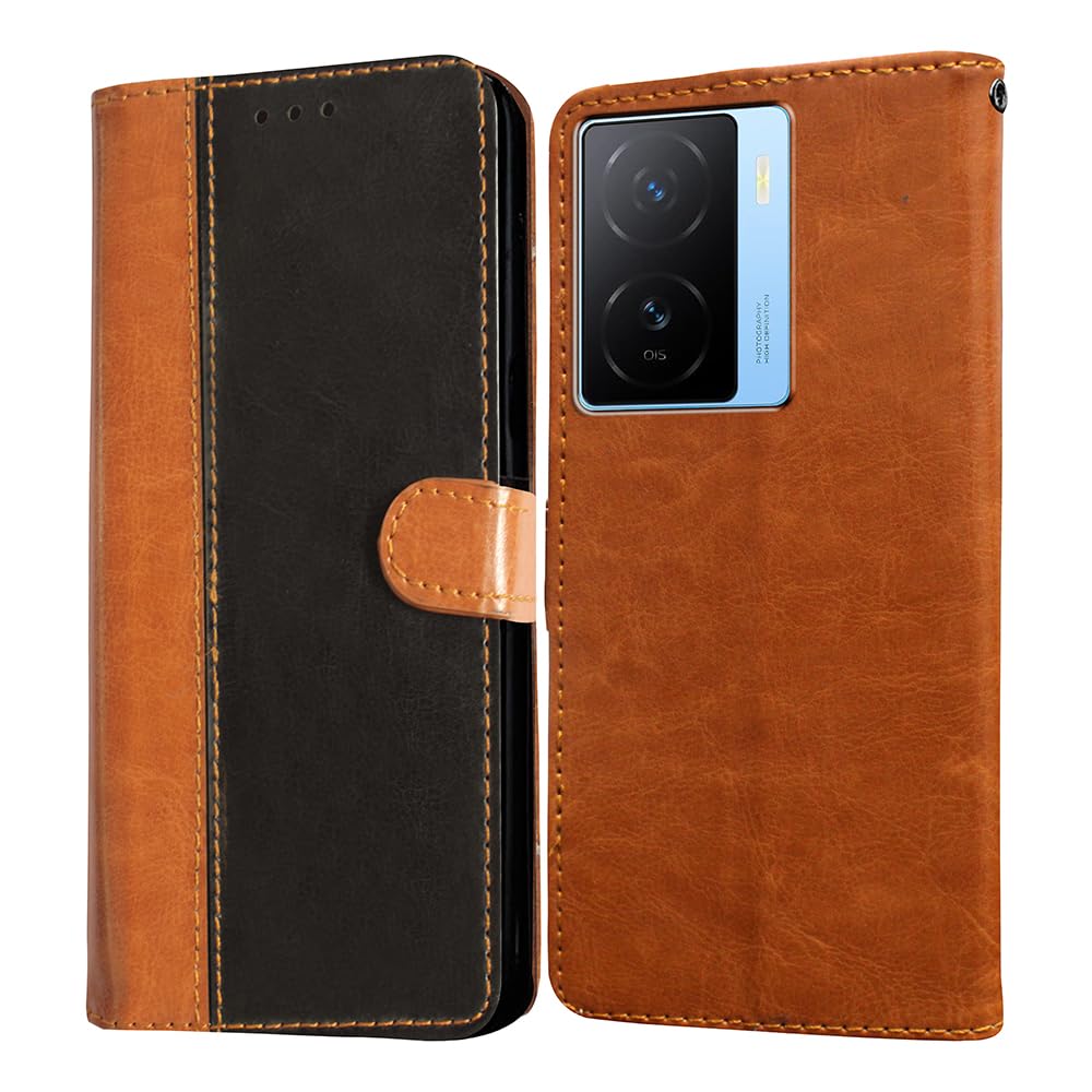Casotec Flip Cover Back Case for iQOO Z7 5G / iQOO Z7s 5G | Premium Leather Finish | Inbuilt Pockets & Stand | Flip Cover Back Case for iQOO Z7 5G / iQOO Z7s 5G (CamelBlack) (B0CHFCTGM7) Amazon Price History, Amazon Price Tracker